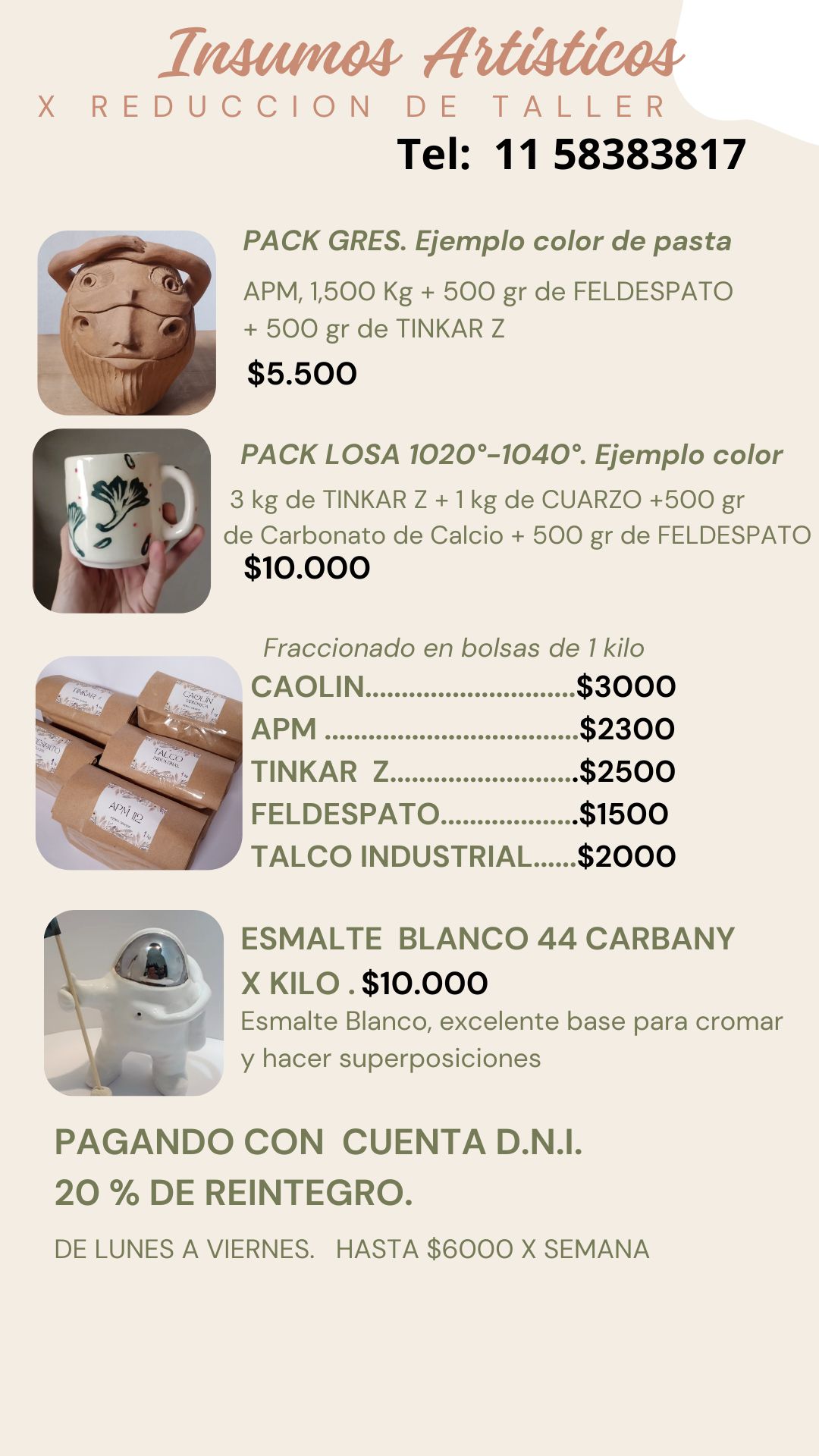 Materia Prima para pastas de  GRES, FUEGO DIRECTO, LOZA, RAKU - Imagen 3